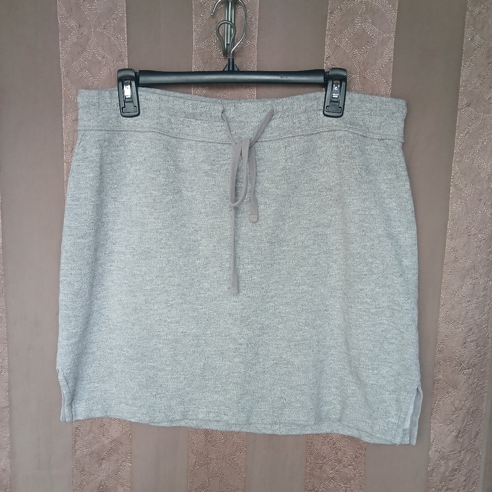 💎 Standard James Perse Women's Light Gray Drawstring Mini Skirt #0354